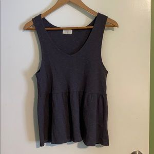 Anthropologie t.la Rhonda Babydoll Tank Dark Grey